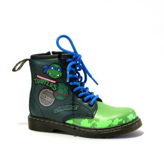 Ref 0012 A.JPG Dr Martens boots 1460 Tortue Ninja Donatello en cuir à lacets pour junior pointure 28