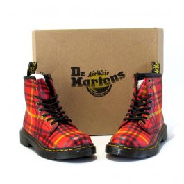 Dr Martens 1460 Leather Imprimé Tartan Red Junior 30